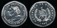 Monede de un centavo de quetzal